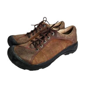 Keen Presidio Hiking Trail Shoes Womens 9 Brown Leather Upper Lace Up Casual